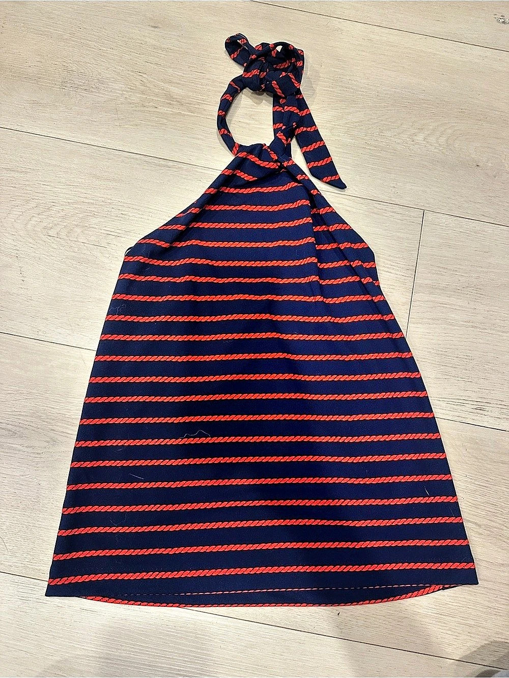 Striped Halter Shirt in Blue & Red